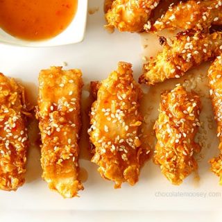 Crispy Baked General Tso's Sweet Chili Chicken Strips