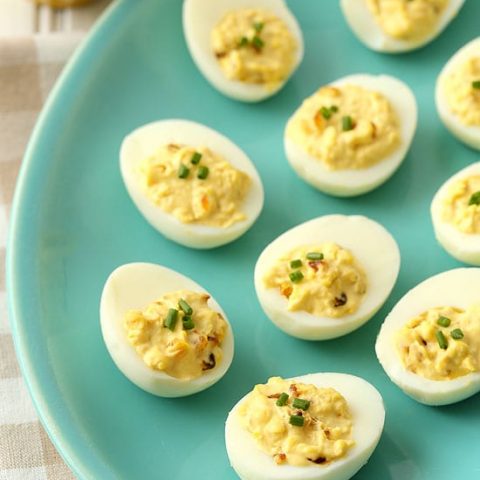 French Onion Dip Deviled Eggs