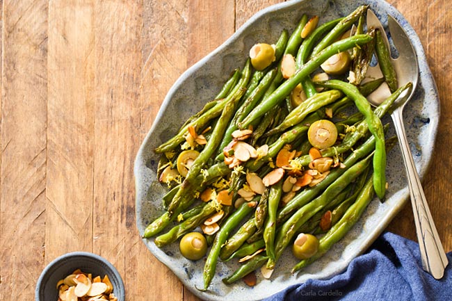 Green Beans with Almonds and Olives - Homemade In The Kitchen