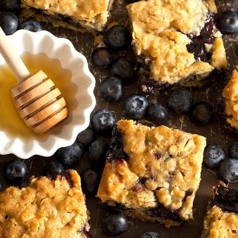 Honey Blueberry Oatmeal Bars