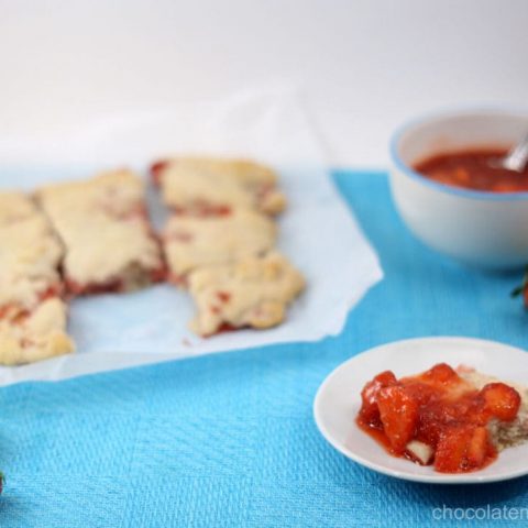 Strawberry Cream Biscuits With Strawberry Sauce