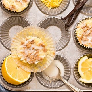 Lemon Vanilla Crumb Muffins (Small Batch)