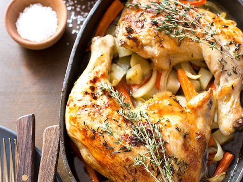 Maple Roasted Chicken Quarters Dinner For Two Homemade In The