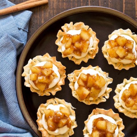 No Bake Apple Pie Cheesecake Phyllo Cups