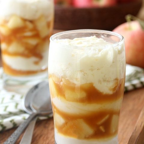 No Bake Caramel Apple Cheesecake For Two