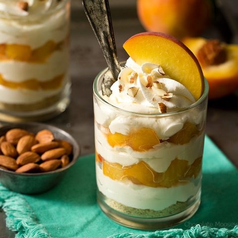 No Bake Peaches and Cream Cheesecake For Two