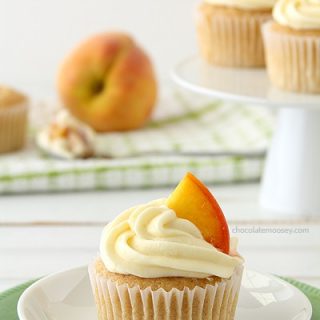 Peaches and Cream Stuffed Cupcakes