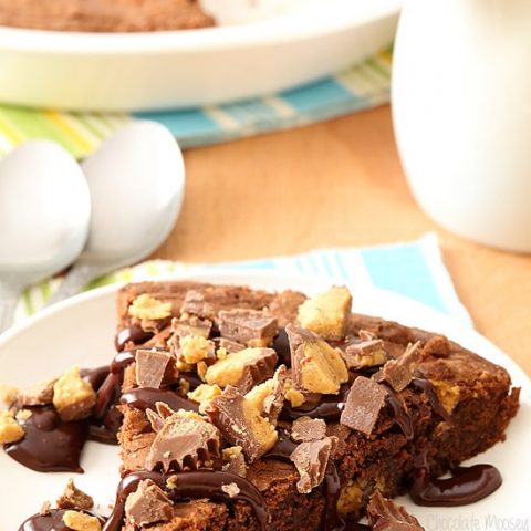 Peanut Butter Cup Brownie Pie