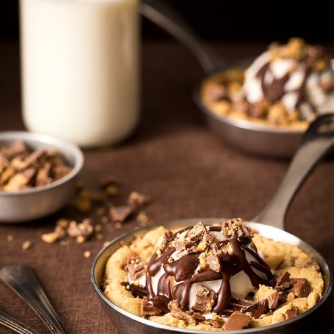 Peanut Butter-Chocolate Skillet Cookie Recipe