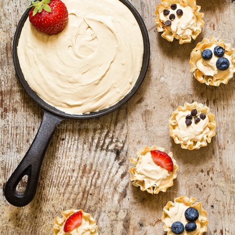 Peanut Butter Fruit Dip Phyllo Cups