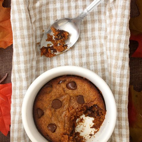 Single Serving Pumpkin Chocolate Chip Cookie (Egg Free)