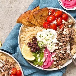 Slow Cooker Gyro Rice Bowls