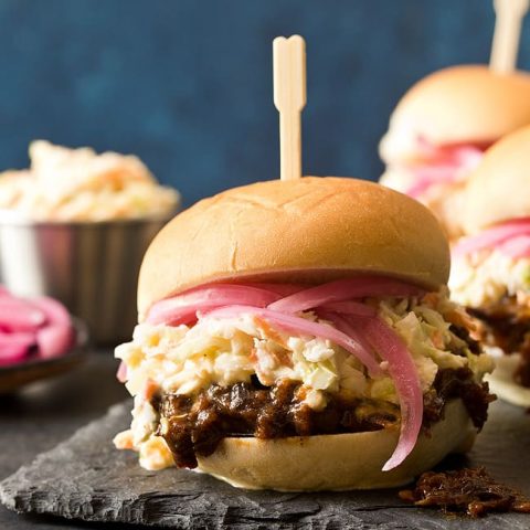 Slow Cooker Shredded Beef Sliders