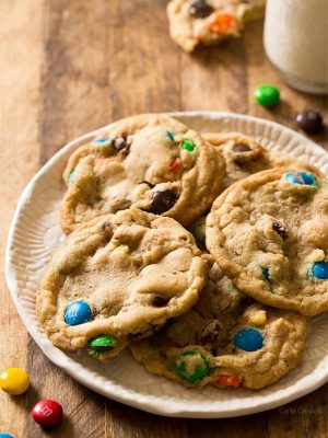Soft and chewy Small Batch M&M Cookies
