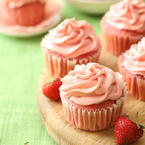 Strawberry Cupcakes with Cream Cheese Frosting