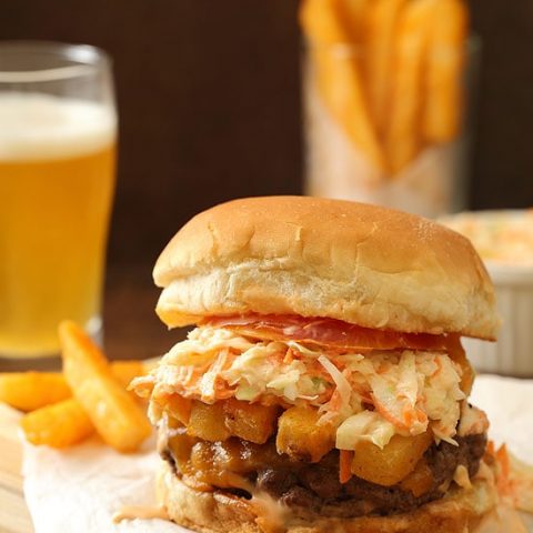 The Pittsburger (Primanti Style Burger With French Fries and Coleslaw)