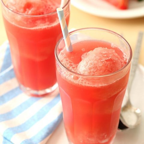 Watermelon Sorbet Floats