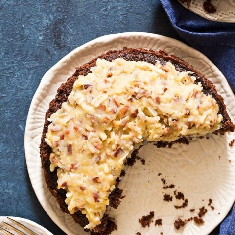 Small 6 Inch German Chocolate Cake made from scratch