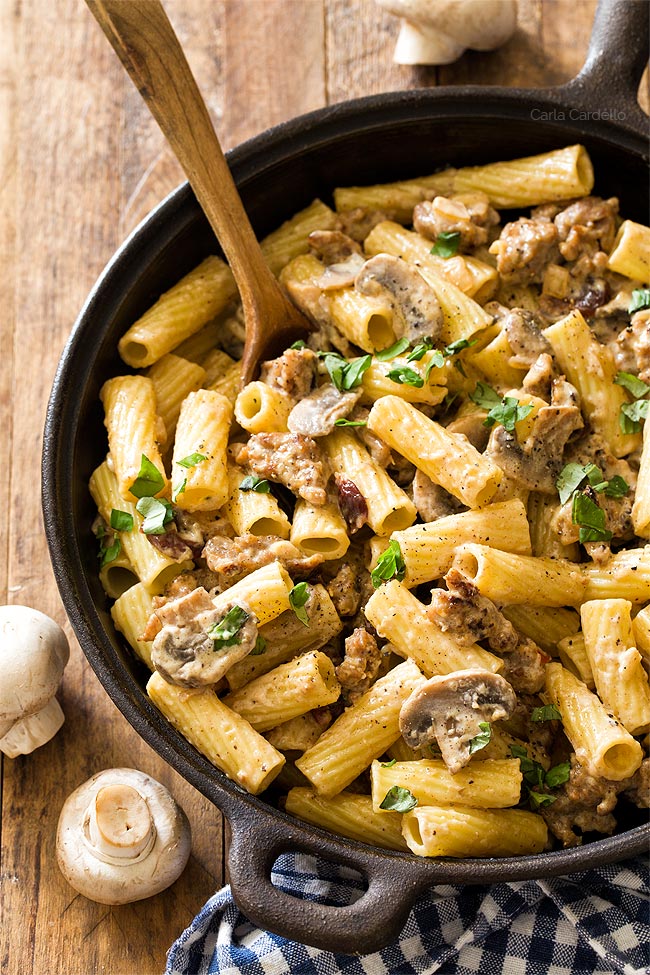 Creamy Mushroom Sausage Pasta