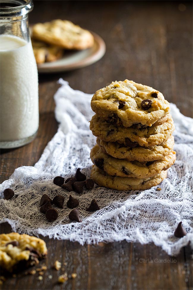 Stack of chocolate chip cookies