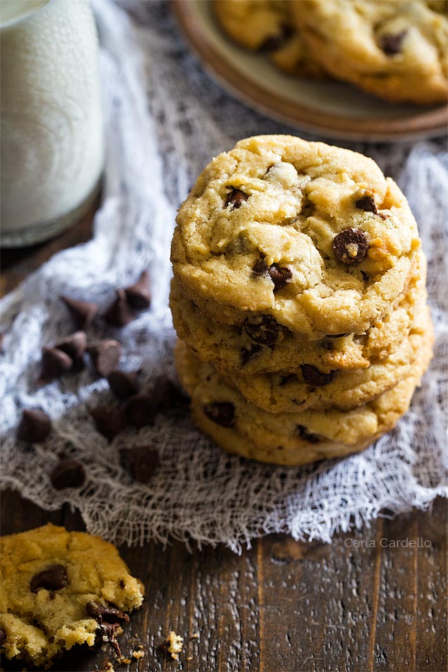 Pile of chocolate chip cookies