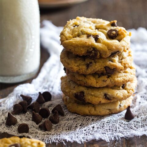 Pile of chocolate chip cookies