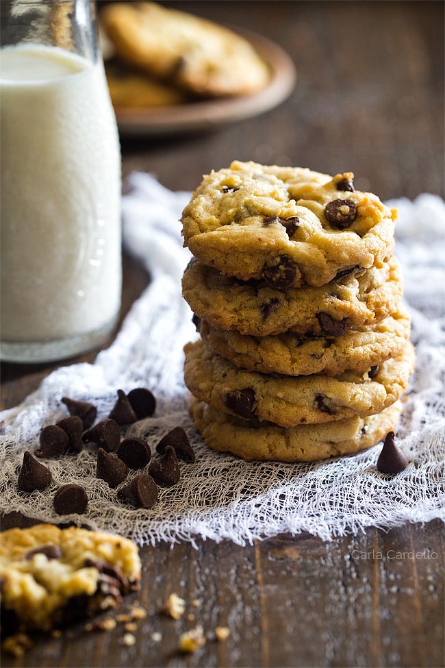 Pile of chocolate chip cookies