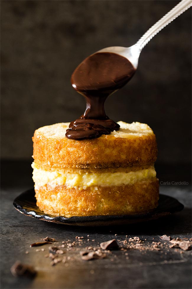 Chocolate Ganache for Mini Boston Cream Pie