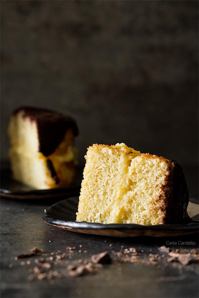 Slice of Mini Boston Cream Pie For Two