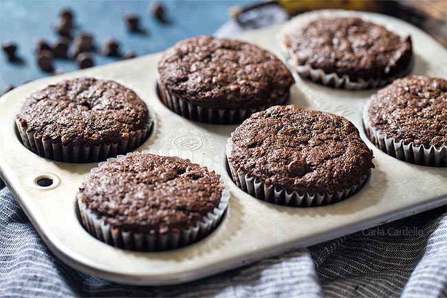 Small Batch Chocolate Banana Muffins using 1 banana