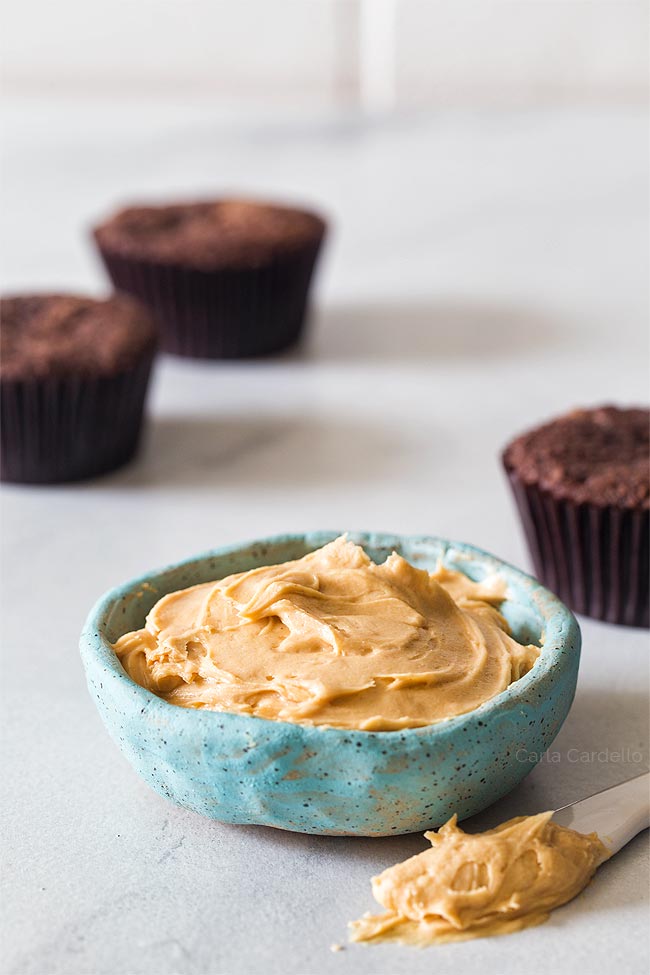 5-Minute Peanut Butter Frosting with Natural Peanut Butter • The