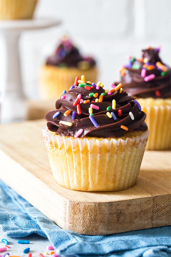 Close up of Yellow Cupcakes For Two