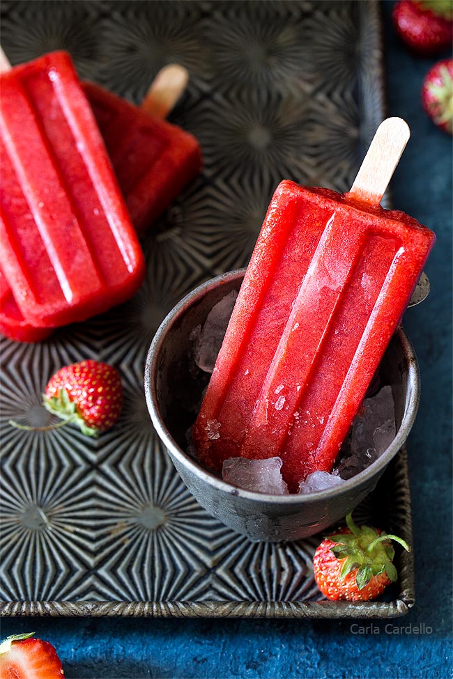 Homemade Strawberry Popsicles