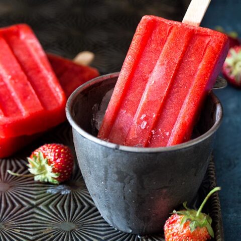 Small Batch Strawberry Popsicles