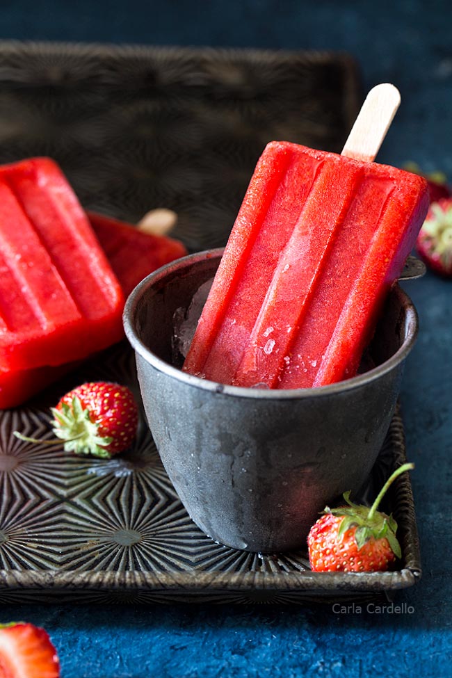Small Batch Strawberry Popsicles