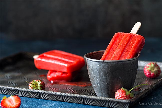Small Batch of Strawberry Popsicles