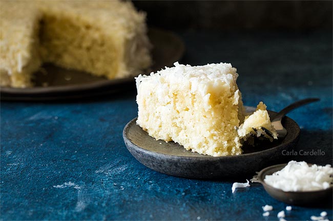 Slice of coconut cake for two