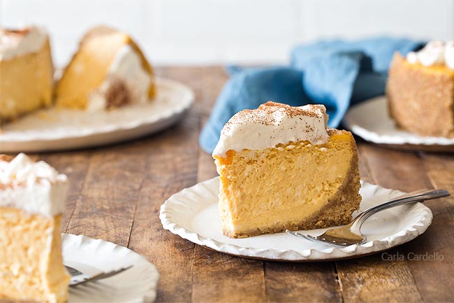 Slice of Small Pumpkin Cheesecake