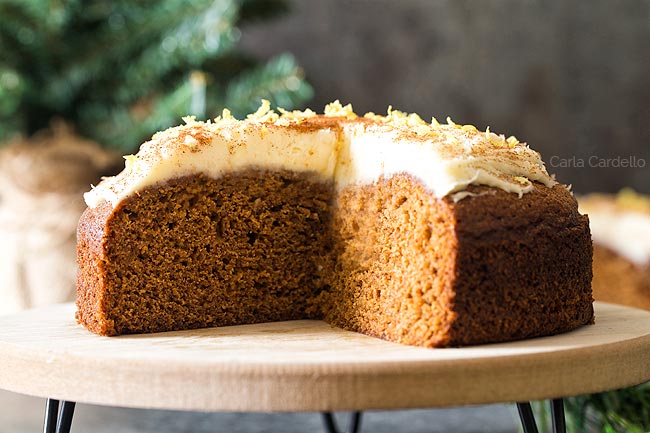 Close Up of 6 Inch Gingerbread Cake