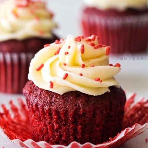 Red Velvet Cupcake unwrapped