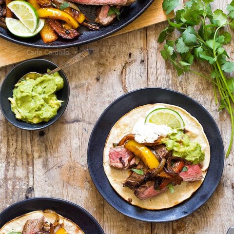 Steak Fajitas served in tortillas