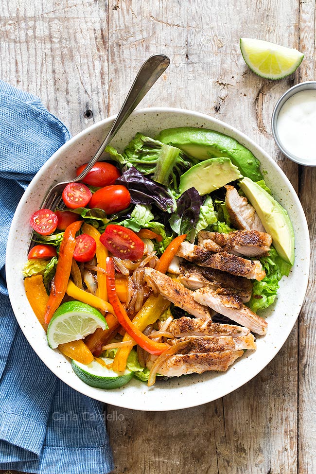 Chicken Fajita Salad without dressing