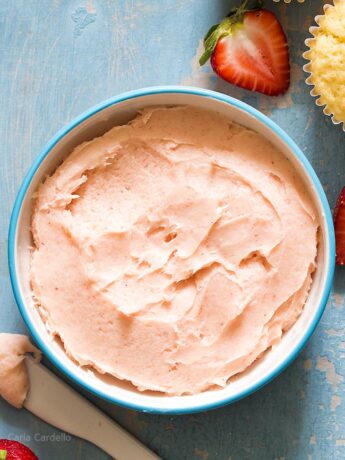 Close up of strawberry buttercream