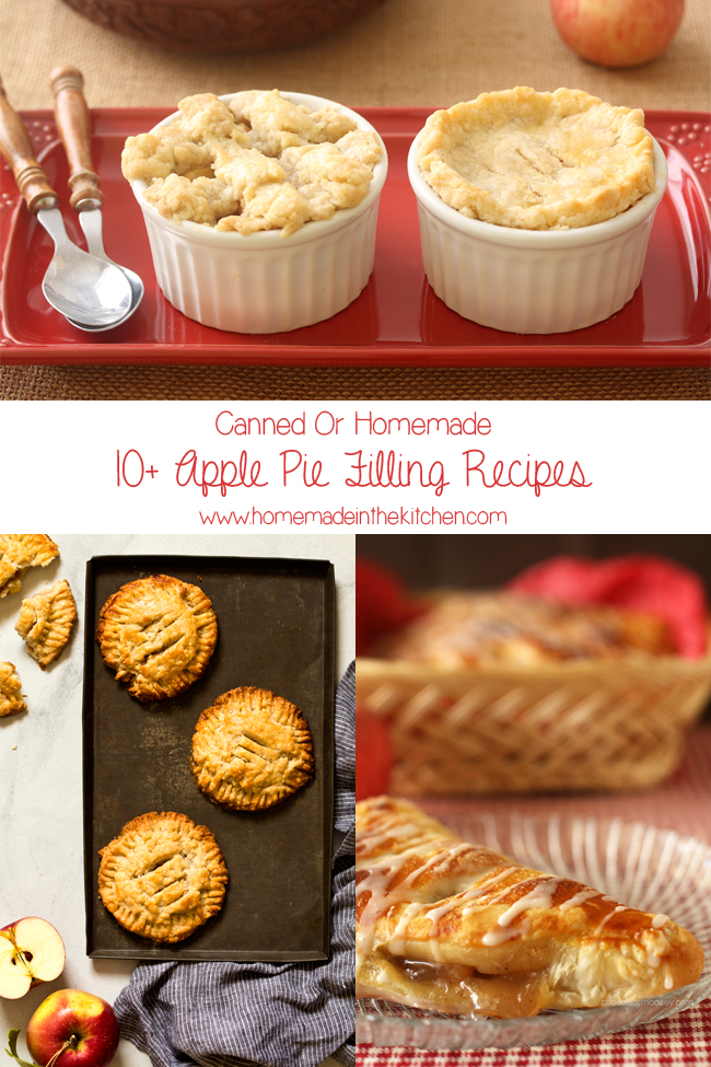 Collage of apple pie filling recipes