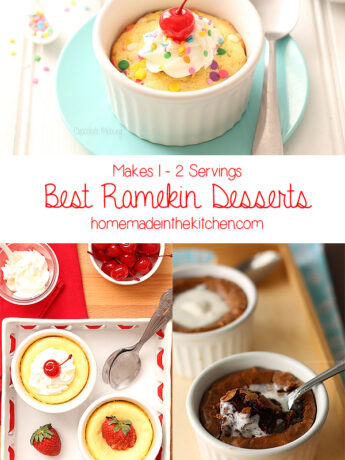 Collage of ramekin desserts