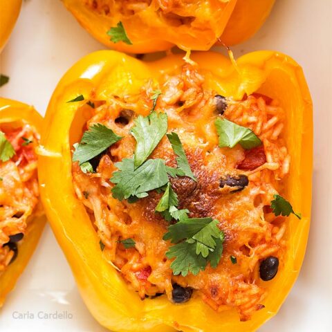 Close up of stuffed pepper