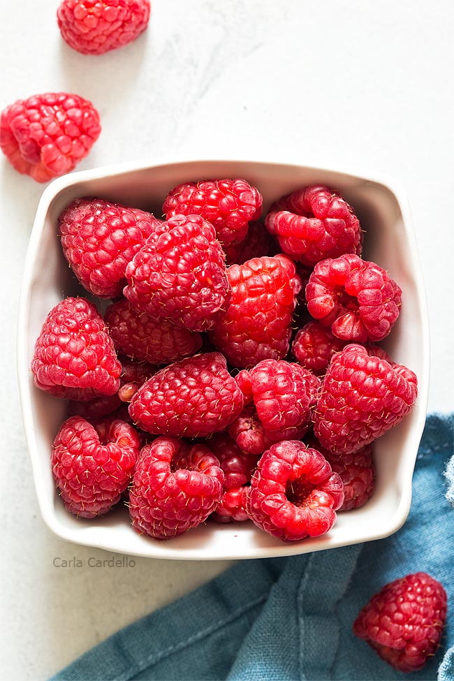 Basket of fresh raspberries