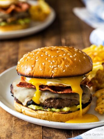 Runny egg on Breakfast Burger