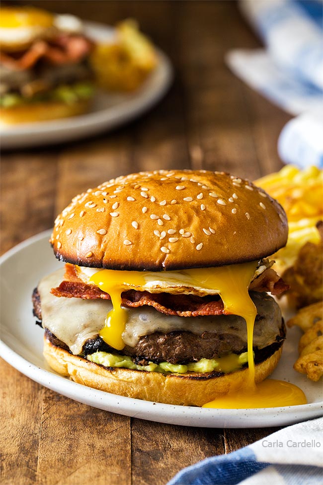 Runny egg on Breakfast Burger