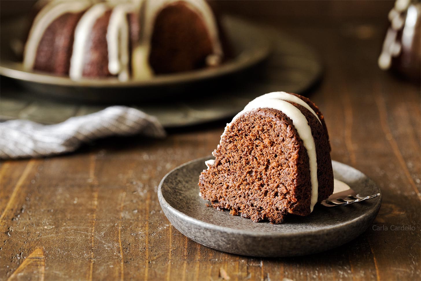 Slice of 6 inch Bundt cake